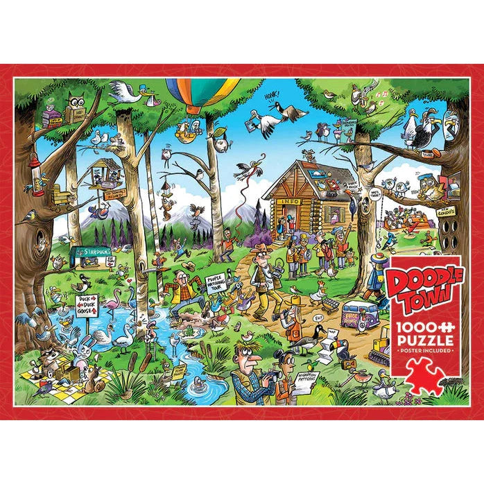 Birdwatcher's Paradise Doodle Town 1000 Piece Jigsaw Puzzle Cobble Hill (ONLINE ORDER ONLY)