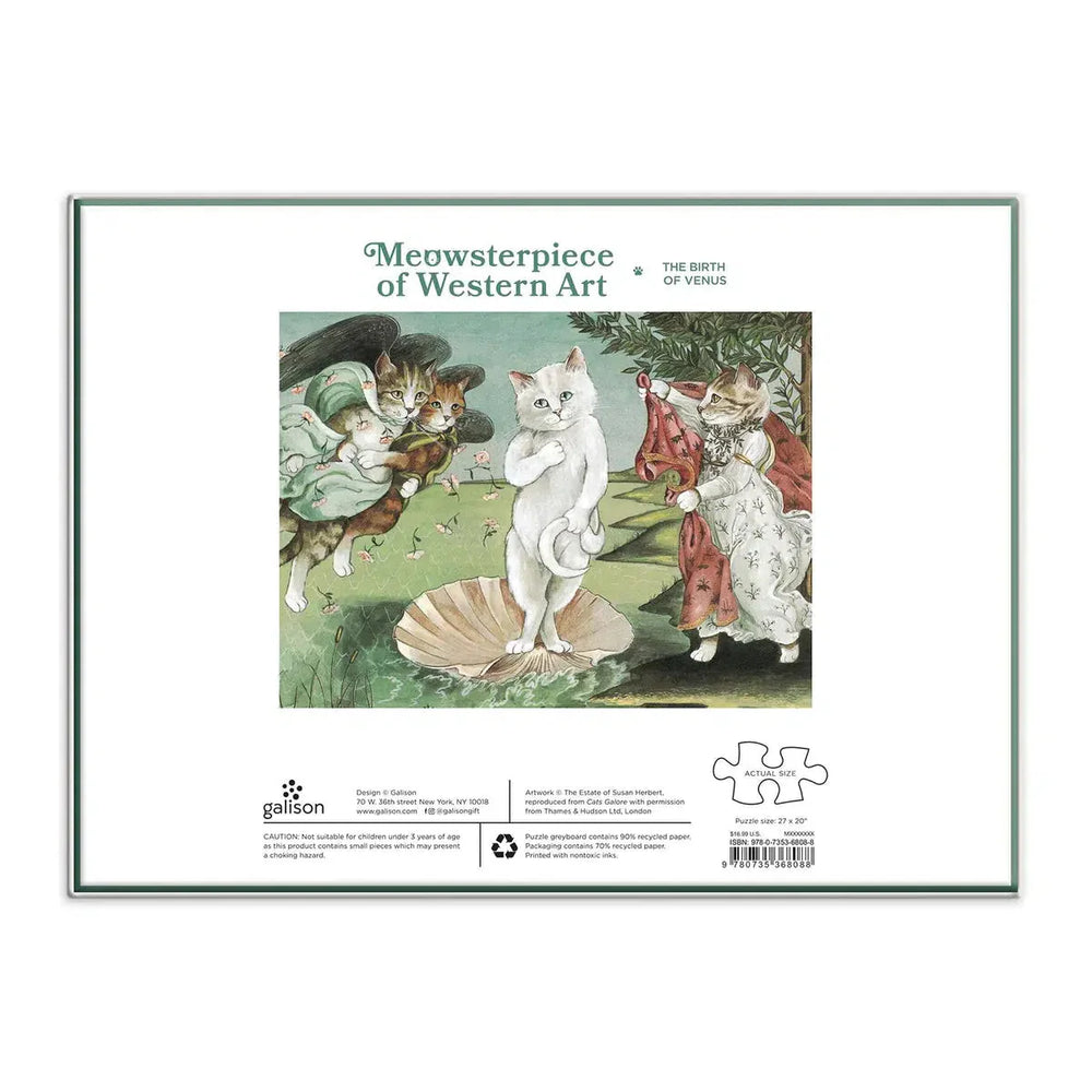 Birth of Venus Meowsterpiece of Western Art 1000 Piece Jigsaw Puzzle Galison (ONLINE ORDER ONLY)