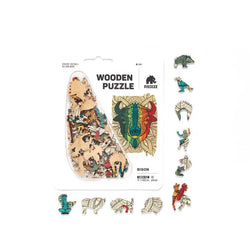 Bison 40 Piece Mini Wooden Jigsaw Puzzle Geek Toys (ONLINE ORDER ONLY)