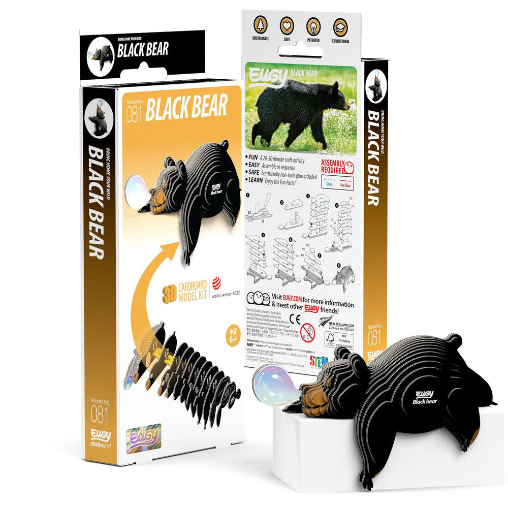 Black Bear 3D Cardboard Model Kit Eugy (ONLINE ORDER ONLY)