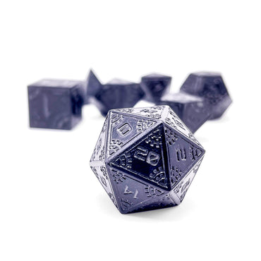Black Hole - Space Dice 7 Piece RPG Set Alloy Metal Dice | Glows in the Dark (Online Only)