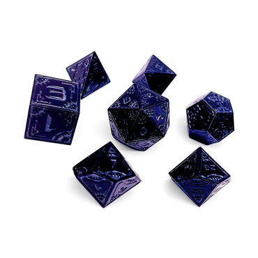Black Hole - Space Dice 7 Piece RPG Set Alloy Metal Dice | Glows in the Dark (Online Only)