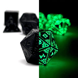 Black Hole - Space Dice 7 Piece RPG Set Alloy Metal Dice | Glows in the Dark (Online Only)