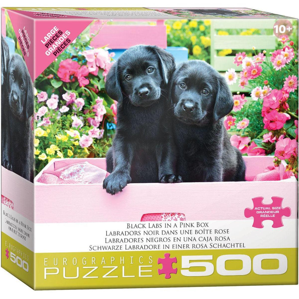Black Labs in a Pink Box 500 Piece Jigsaw Puzzle Eurographics (ONLINE ORDER ONLY)