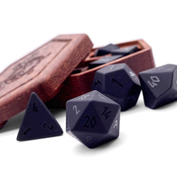 Black Obsidian - Raised 7 Piece RPG Set Gemstone Dice (Online Only)