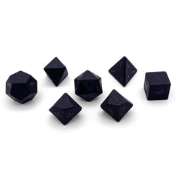 Black Obsidian - Raised 7 Piece RPG Set Gemstone Dice (Online Only)