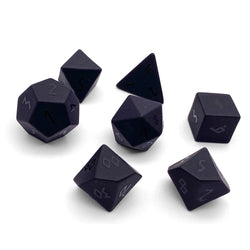 Black Obsidian - Raised 7 Piece RPG Set Gemstone Dice (Online Only)