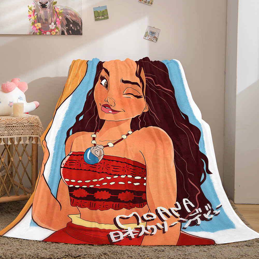 Black African Girl Flannel Blanket Throw Blanket (Online Order Only)