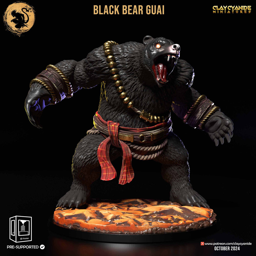 3D Printed Clay Cyanide Black Bear Guai Black Myth Wukong Set 28 32 mm D&D (Online Only)