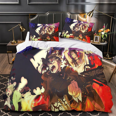 Black Clover Bedding Set Pattern Quilt Duvet Cover Without Filler (Online Order Only)