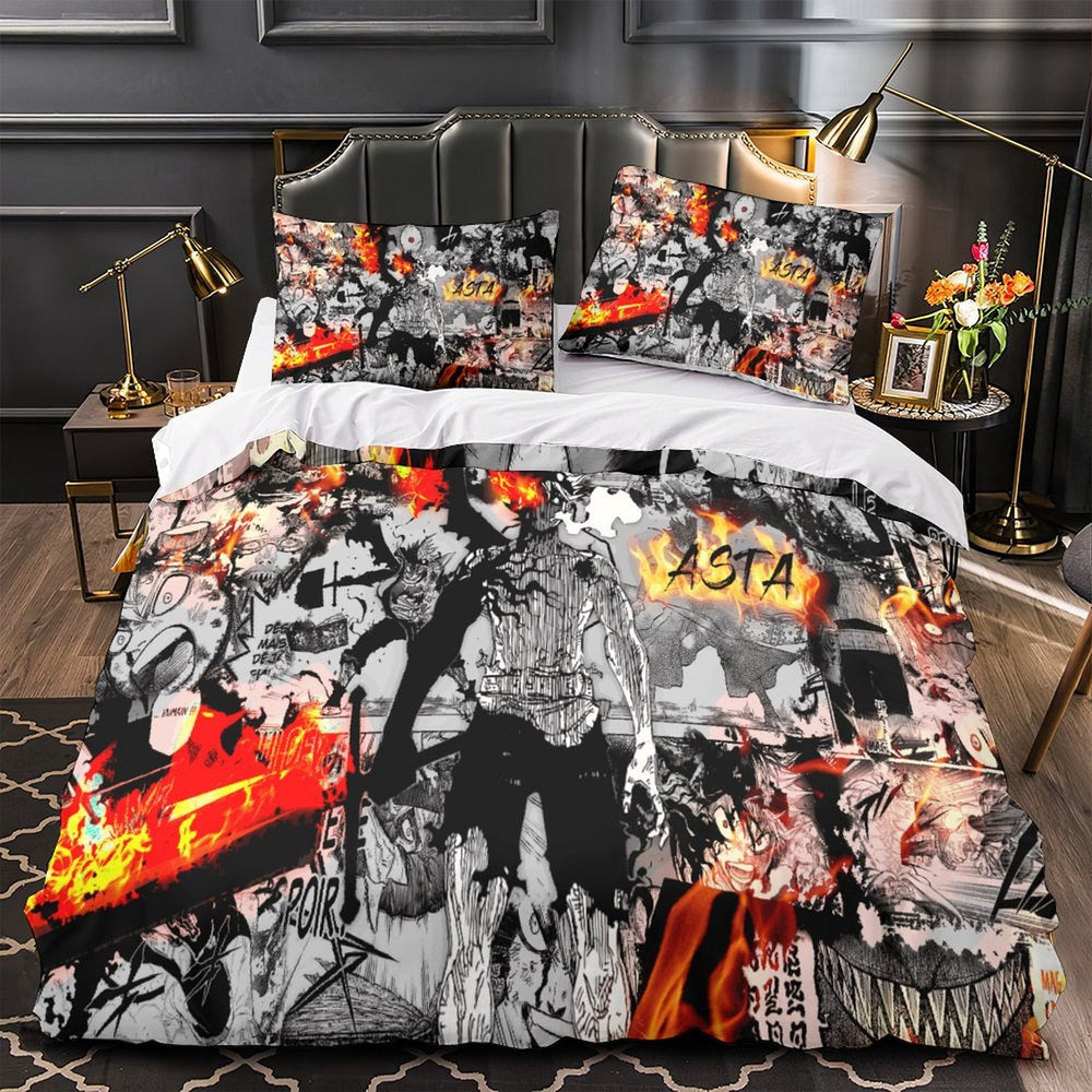 Black Clover Bedding Set Pattern Quilt Duvet Cover Without Filler (Online Order Only)