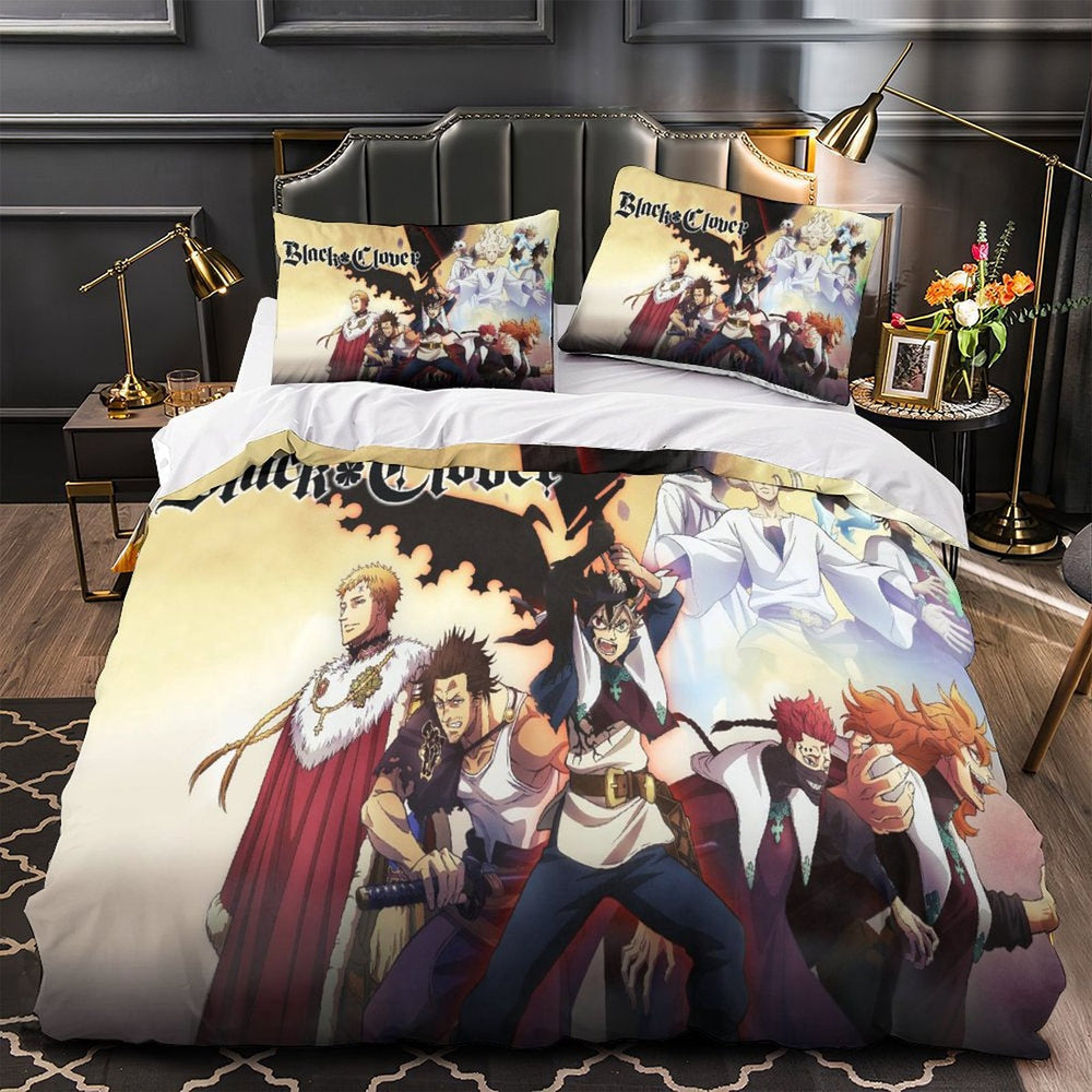 Black Clover Bedding Set Pattern Quilt Duvet Cover Without Filler (Online Order Only)