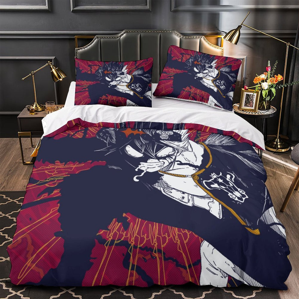 Black Clover Bedding Set Pattern Quilt Duvet Cover Without Filler (Online Order Only)