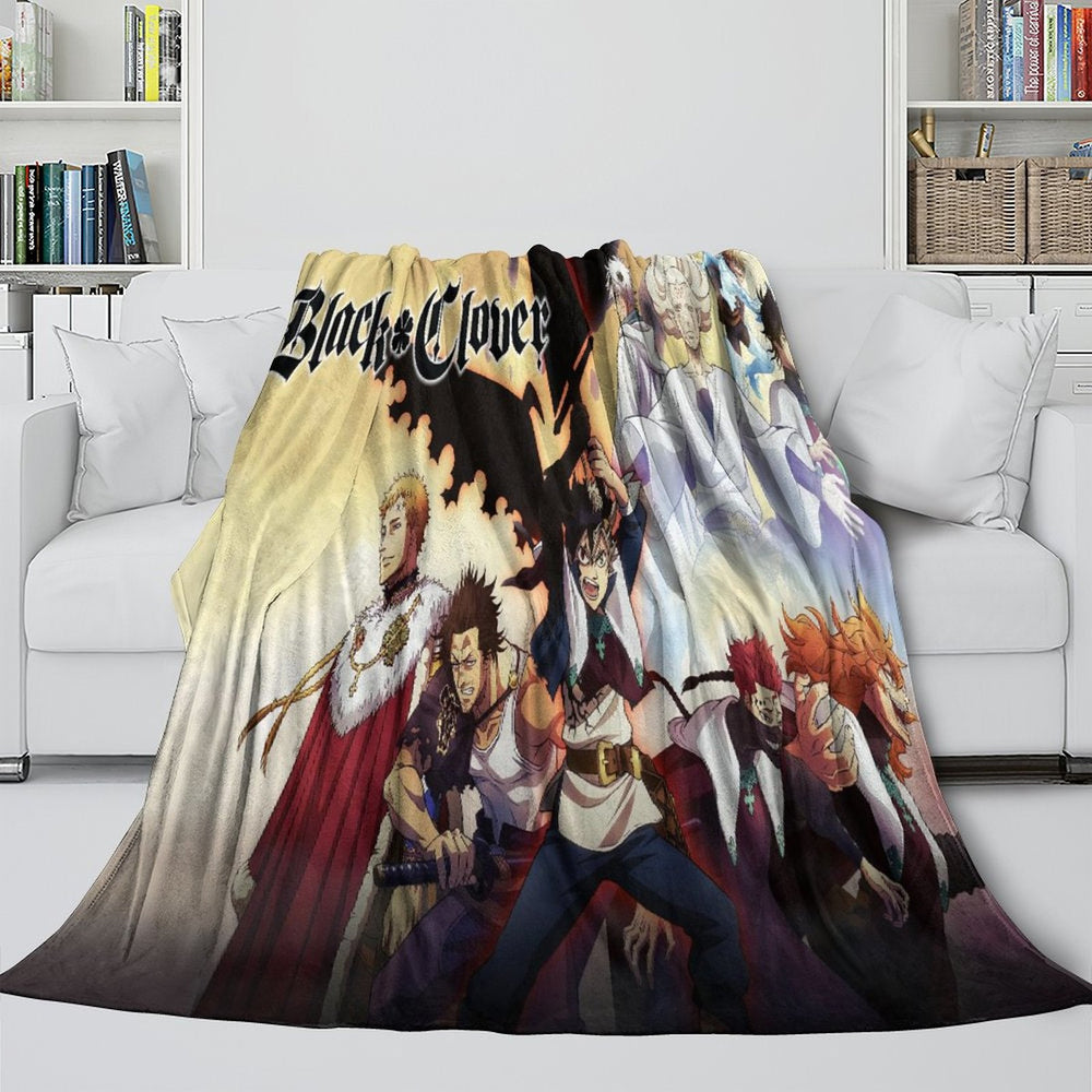 Black Clover Blanket Flannel Fleece Pattern Throw Room Decoration (Online Order Only)