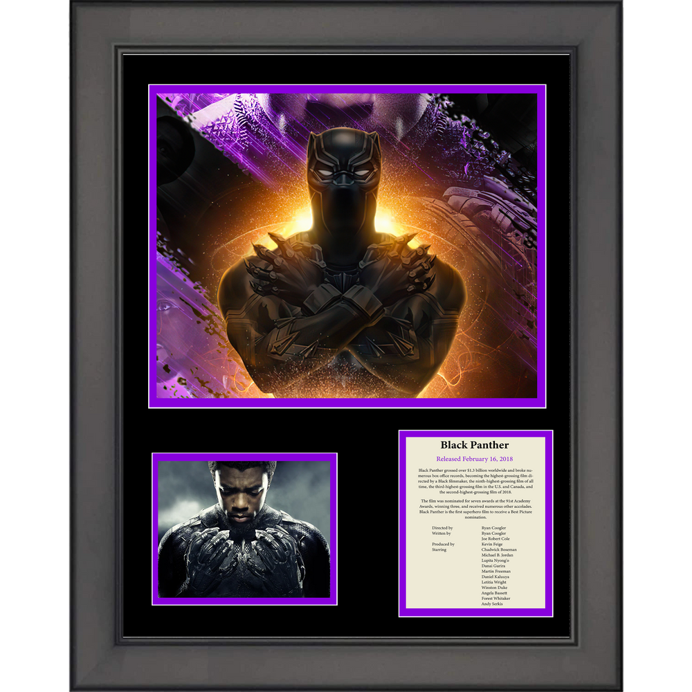 Framed Black Panther Chadwick Boseman Movie 11"x14" Three Photo Collage (ONLINE ORDER ONLY)