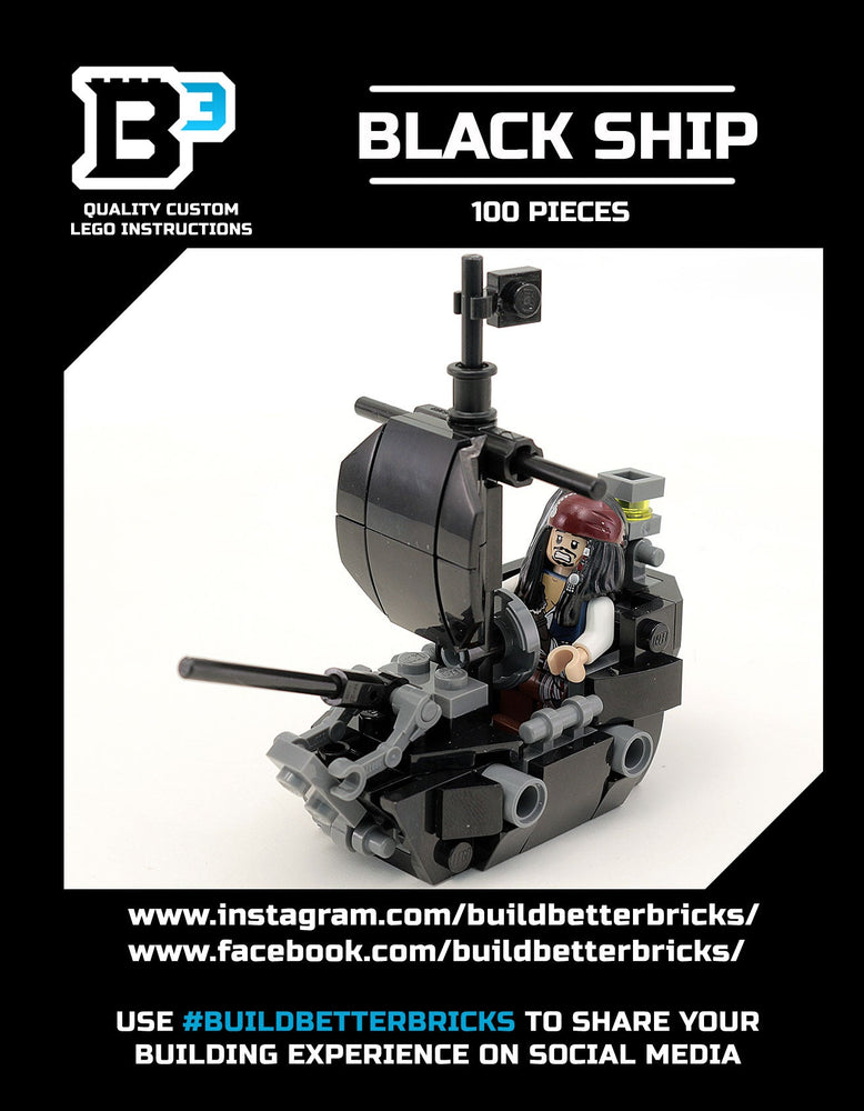 Custom Black Ship (Pearl) with Jack Sparrow Minfigure (Online Order Only)