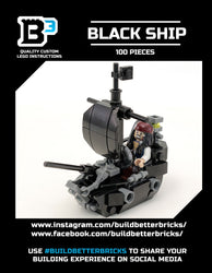 Custom Black Ship (Pearl) with Jack Sparrow Minfigure (Online Order Only)