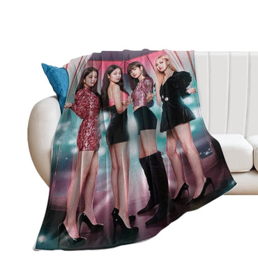 BlackPink Blanket Pattern Flannel Throw Room Decoration (Online Order Only)