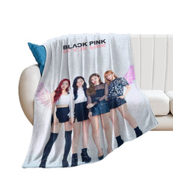BlackPink Blanket Pattern Flannel Throw Room Decoration (Online Order Only)