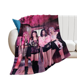 BlackPink Blanket Pattern Flannel Throw Room Decoration (Online Order Only)