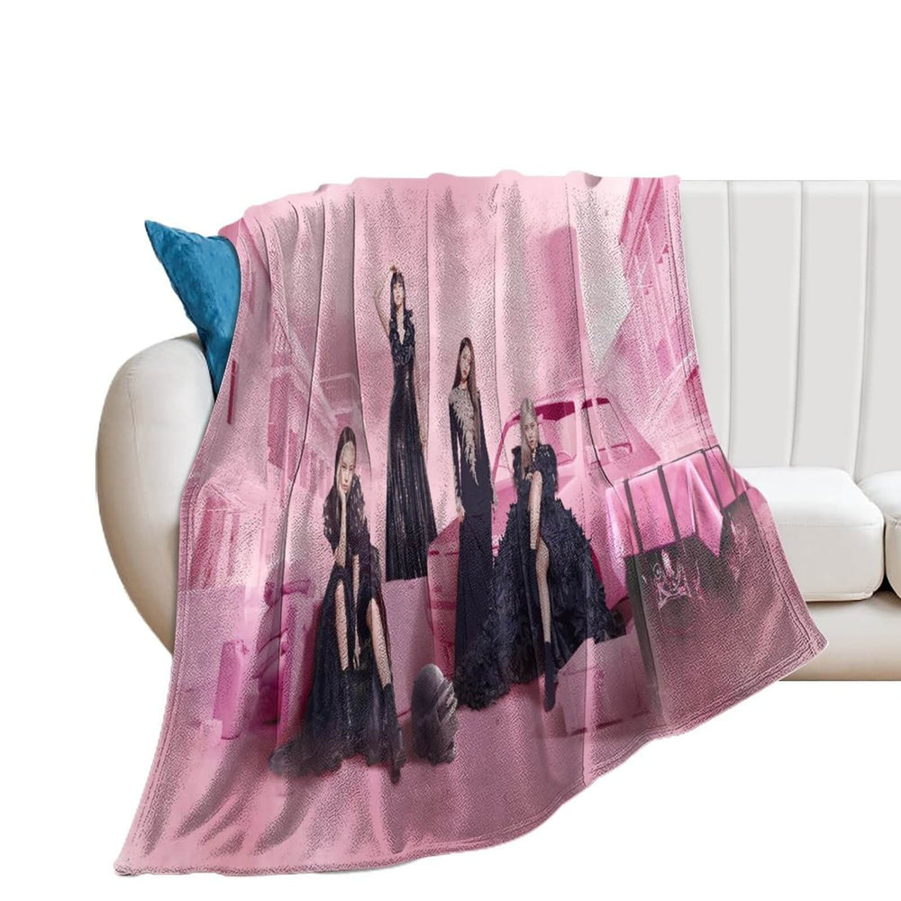 BlackPink Blanket Pattern Flannel Throw Room Decoration (Online Order Only)