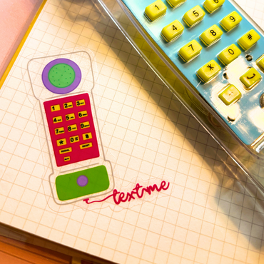 90's Transparent Landline Phone |Vinyl Sticker (ONLINE ORDER ONLY)
