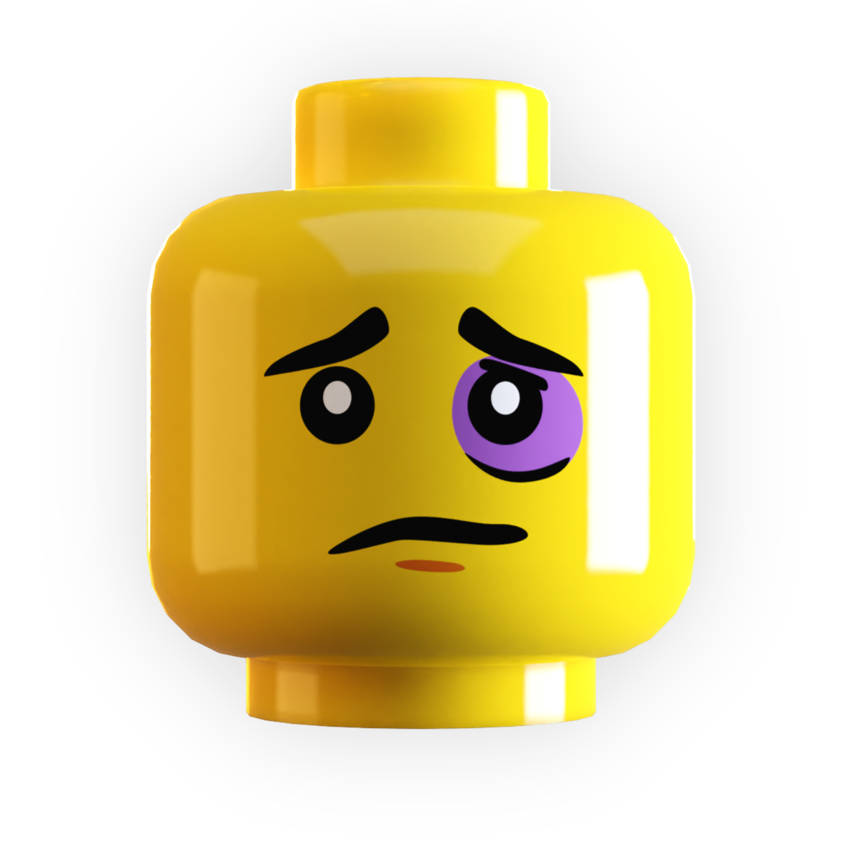 Black Eye Minifig Head made using LEGO part (Online Order Only)