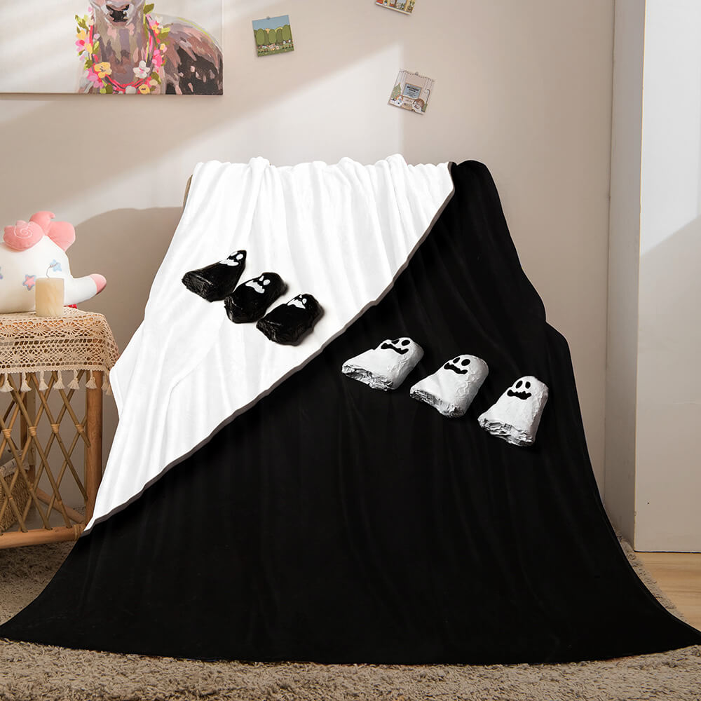 Black and White Flannel Fleece Throw Cosplay Blanket (Online Order Only)