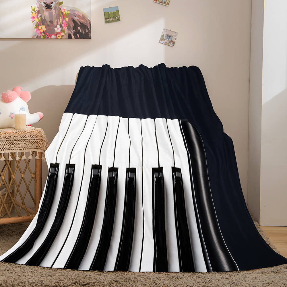 Black and White Flannel Fleece Throw Cosplay Blanket (Online Order Only)