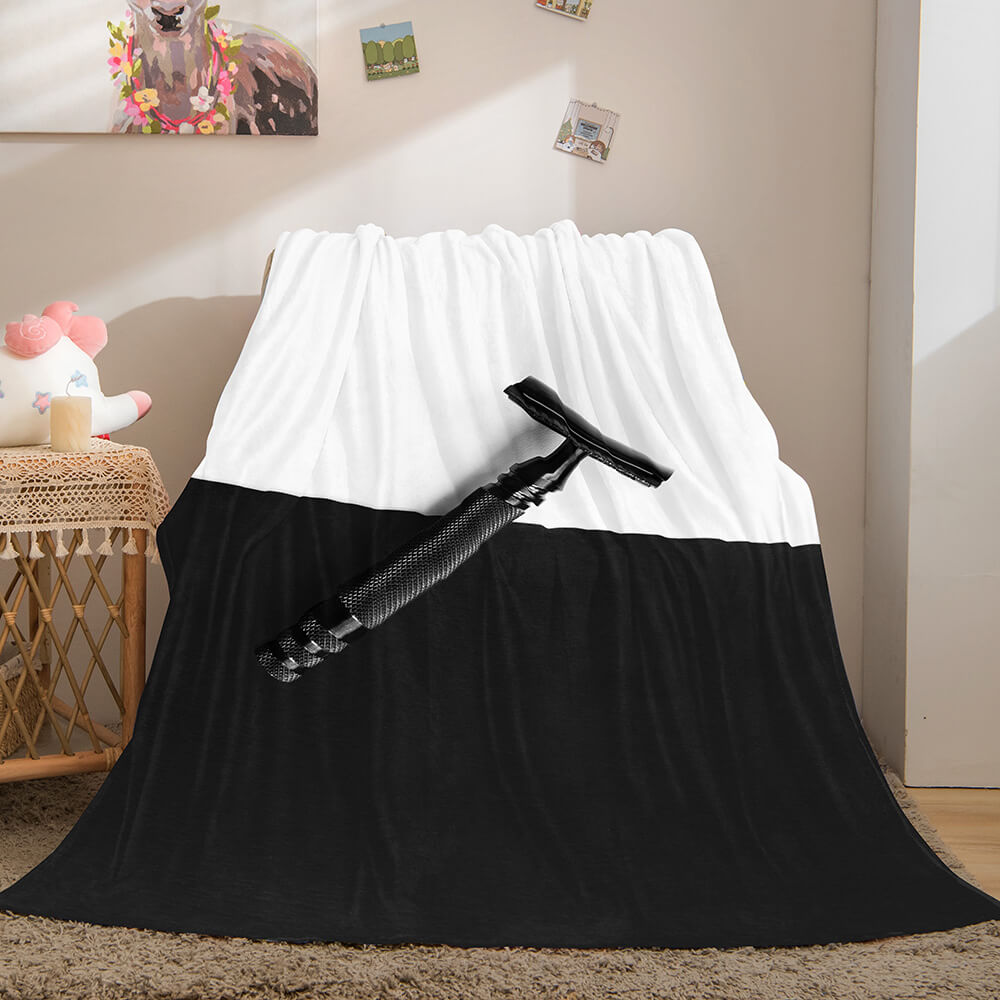 Black and White Flannel Fleece Throw Cosplay Blanket (Online Order Only)