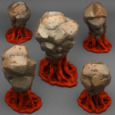 3D Printed Fantastic Plants and Rocks Blood Rocks 28mm - 32mm D&D Wargaming (Online Only)
