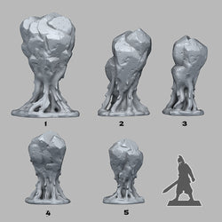 3D Printed Fantastic Plants and Rocks Blood Rocks 28mm - 32mm D&D Wargaming (Online Only)