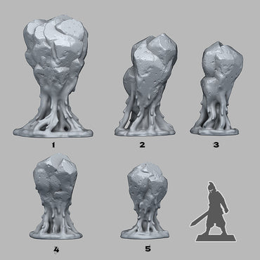 3D Printed Fantastic Plants and Rocks Blood Rocks 28mm - 32mm D&D Wargaming (Online Only)