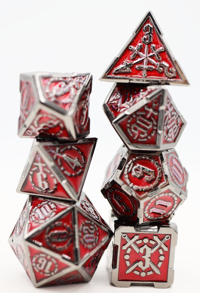 Crossed Swords: Blood Sword - Metal RPG Dice Set (ONLINE ORDER ONLY)