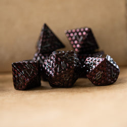 PRE-ORDER || Blood Red Dragon's Egg Metal Dice Set