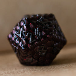 PRE-ORDER || Blood Red Dragon's Egg Metal Dice Set