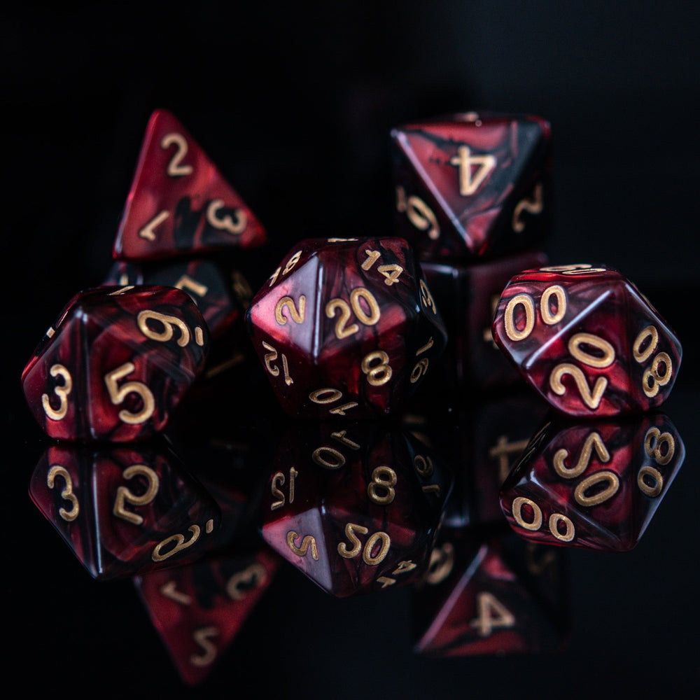Pre-Order || Blood Rose Acrylic Dice Set