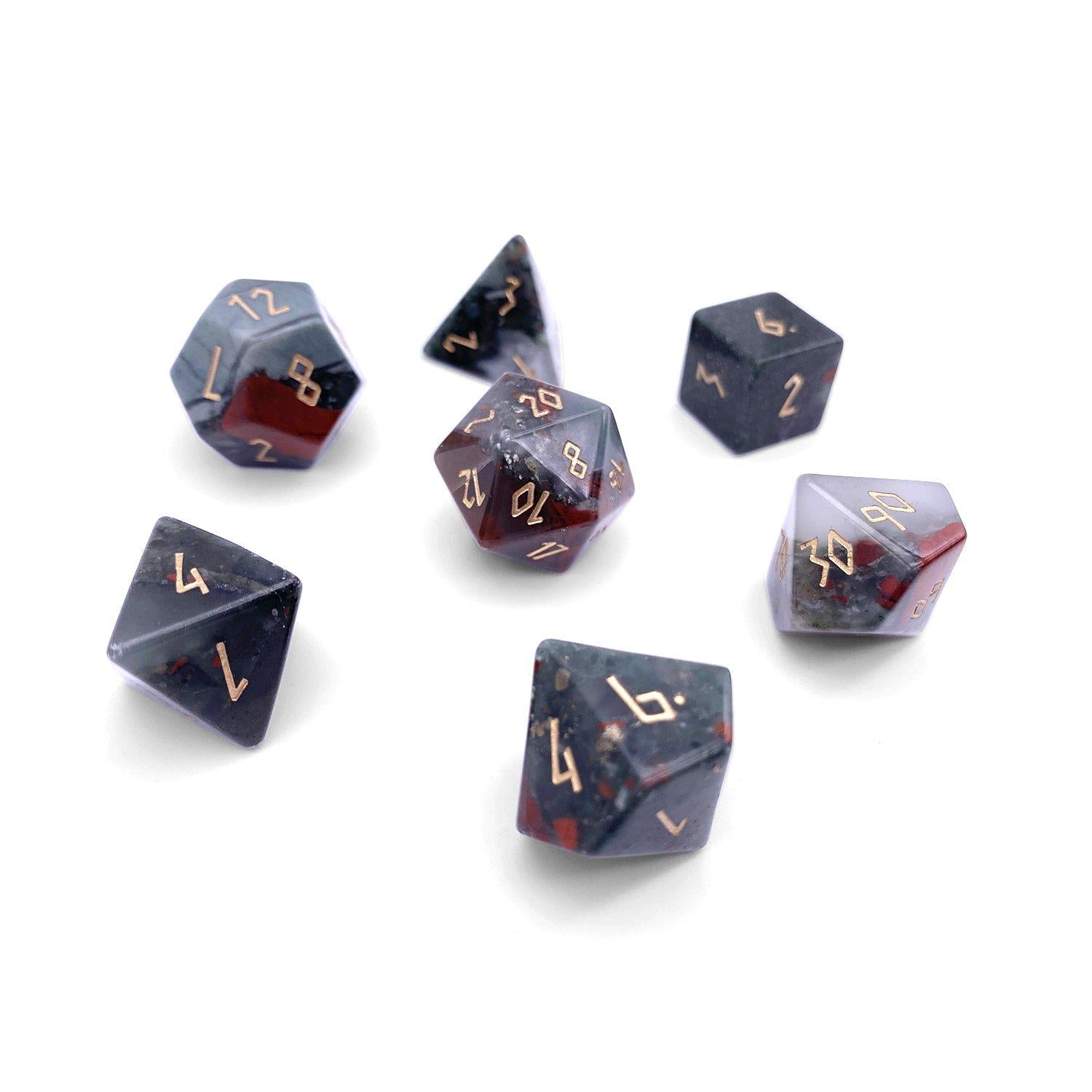 Bloodstone - 7 Piece RPG Set Gemstone Dice (Online Only)
