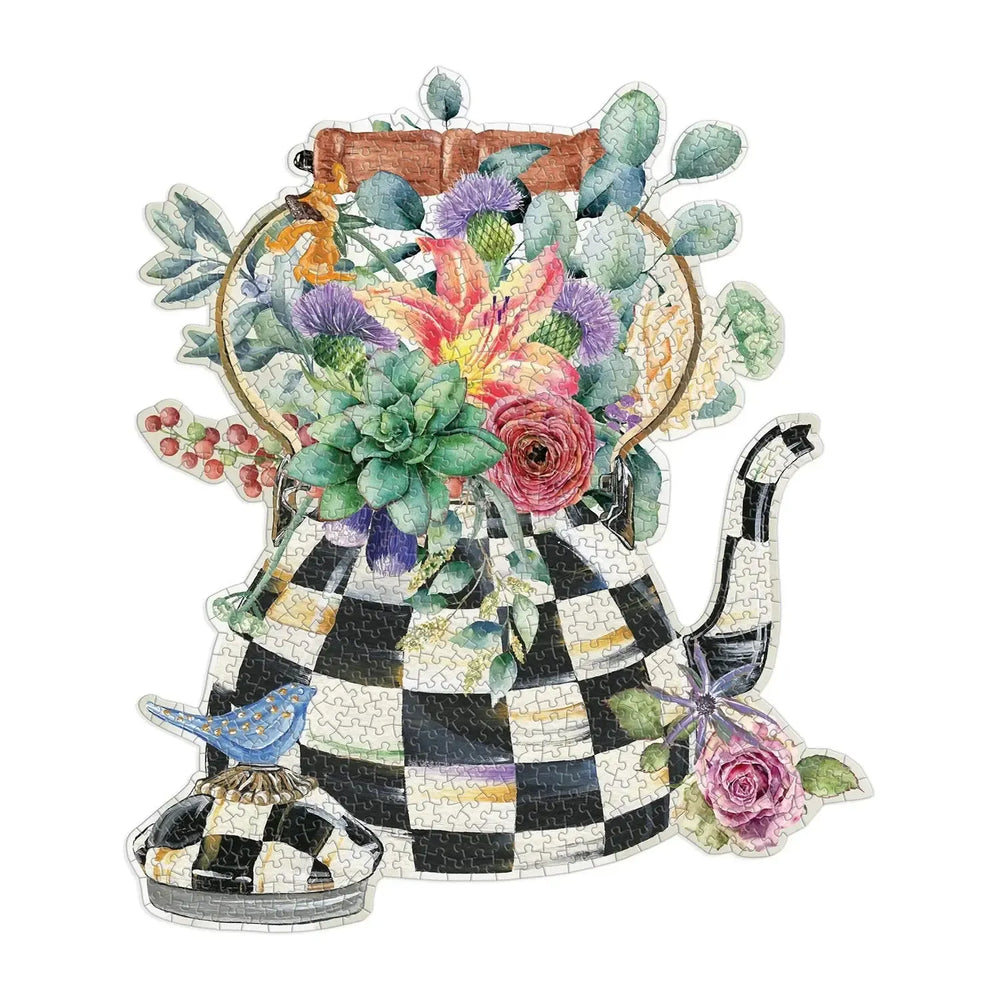 Blooming Kettle 750 Piece Custom Shaped Jigsaw Puzzle Galison (ONLINE ORDER ONLY)