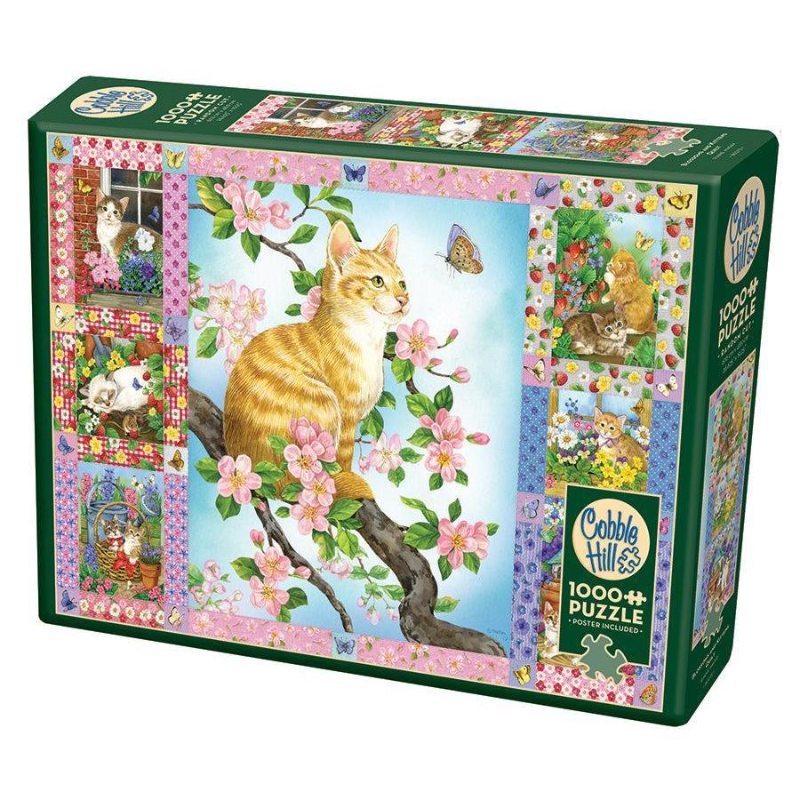 Blossoms & Kittens Quilt 1000 Piece Jigsaw Puzzle Cobble Hill (ONLINE ORDER ONLY)
