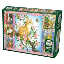 Blossoms & Kittens Quilt 1000 Piece Jigsaw Puzzle Cobble Hill (ONLINE ORDER ONLY)