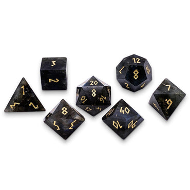 Blue Labradorite - 7 Piece RPG Set Gemstone Dice (Online Only)