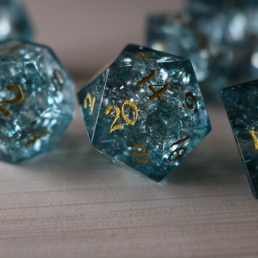 Blue Ocean Forge Fire Glass DND Dice Set (ONLINE ORDER ONLY)