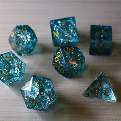 Blue Ocean Forge Fire Glass DND Dice Set (ONLINE ORDER ONLY)