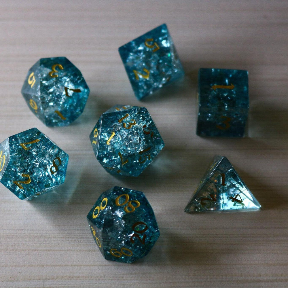 Blue Ocean Forge Fire Glass DND Dice Set (ONLINE ORDER ONLY)