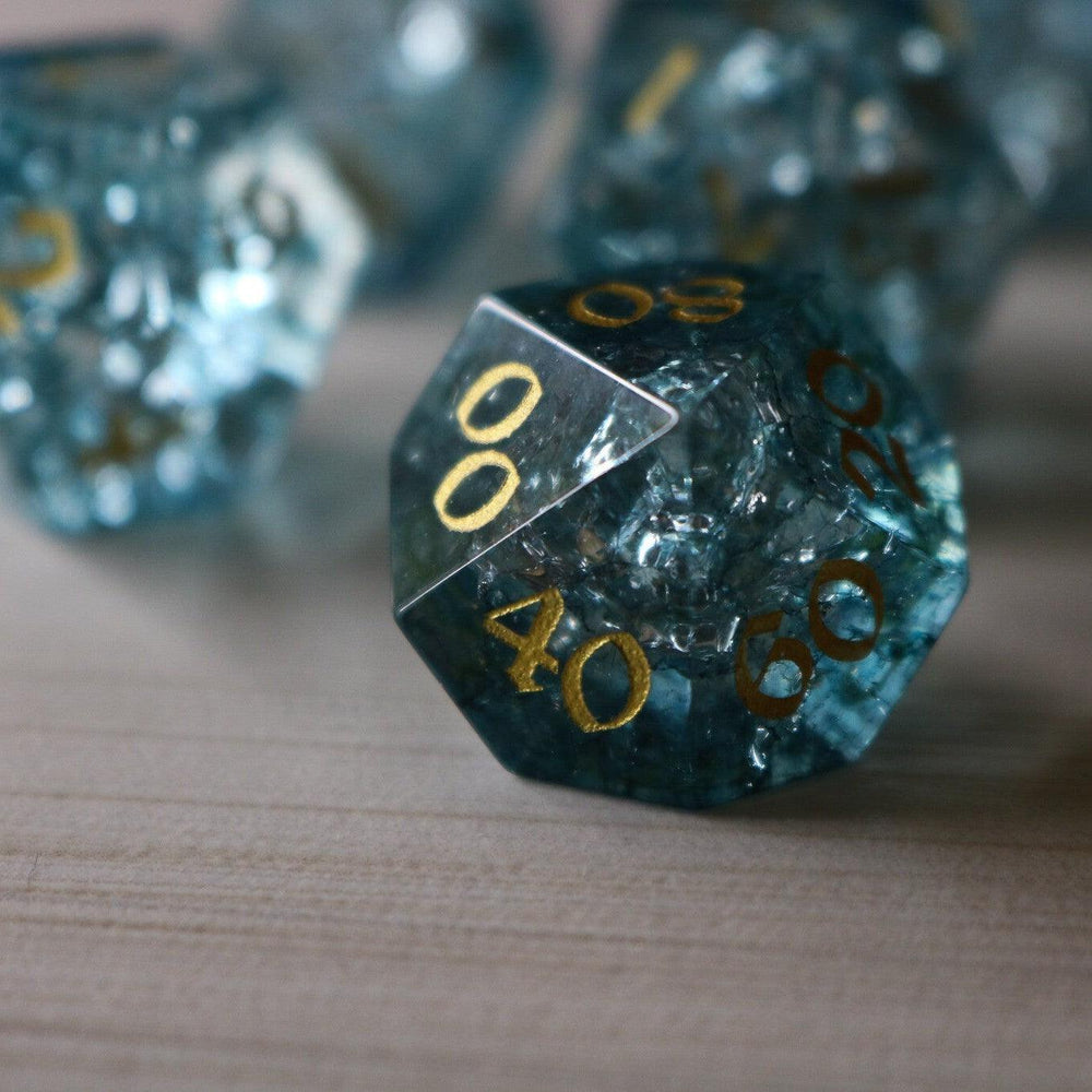 Blue Ocean Forge Fire Glass DND Dice Set (ONLINE ORDER ONLY)