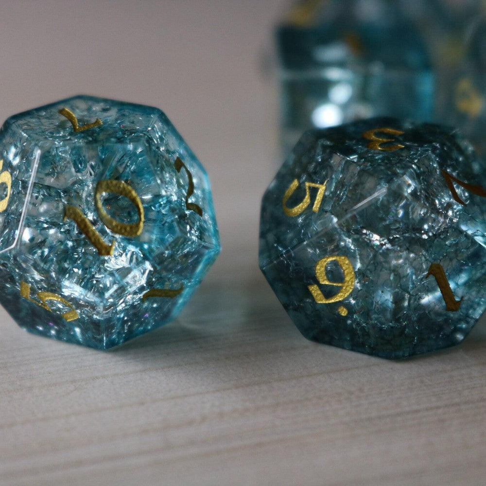 Blue Ocean Forge Fire Glass DND Dice Set (ONLINE ORDER ONLY)
