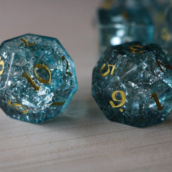 Blue Ocean Forge Fire Glass DND Dice Set (ONLINE ORDER ONLY)