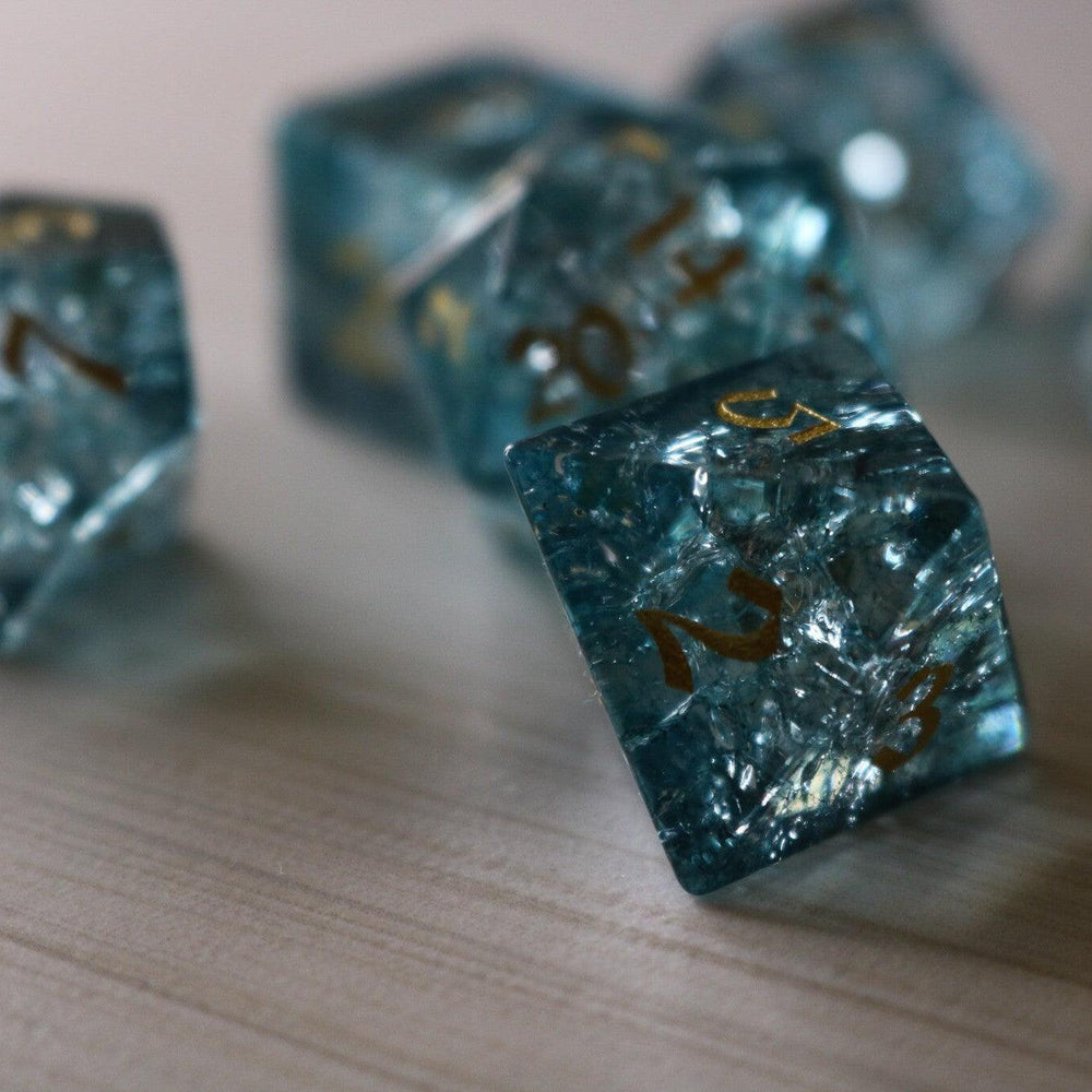 Blue Ocean Forge Fire Glass DND Dice Set (ONLINE ORDER ONLY)