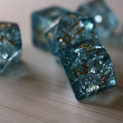 Blue Ocean Forge Fire Glass DND Dice Set (ONLINE ORDER ONLY)
